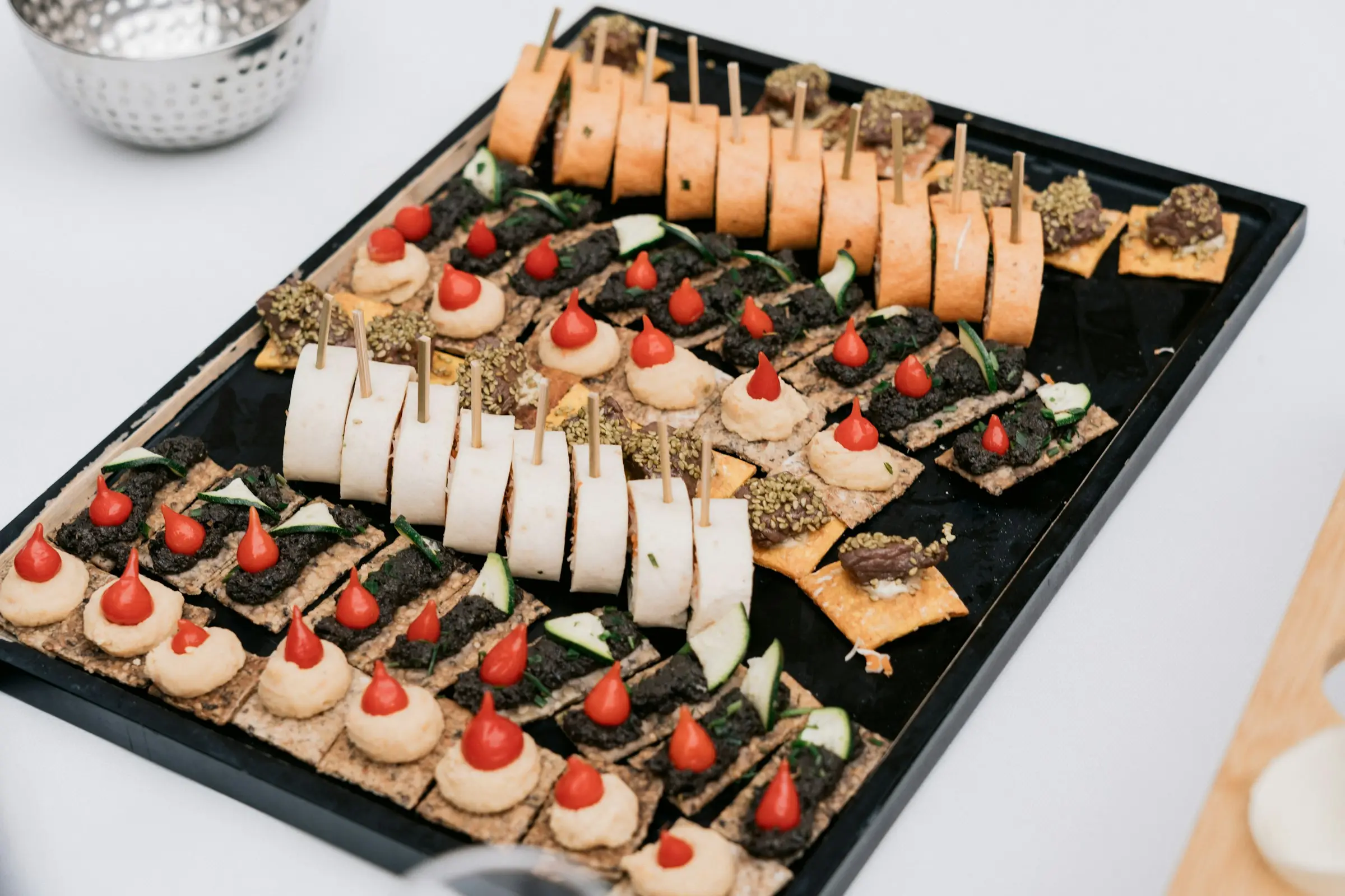 Large tray of assorted canapés